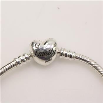 Pandora Sterling Silver Family Tree Heart Clasp Bracelet