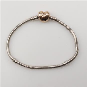 Pandora Sterling Silver GP Moments Heart Clasp Bracelet