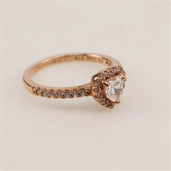 Pandora Sterling Silver GP Sparkling Elevated Heart Ring