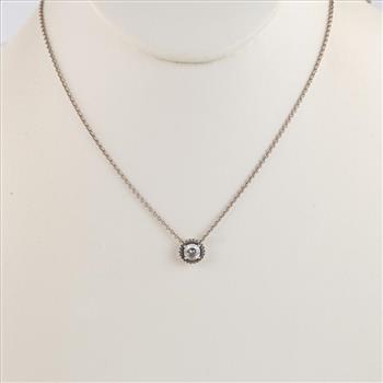 Pandora Sterling Silver Halo Pendant Collier Necklace