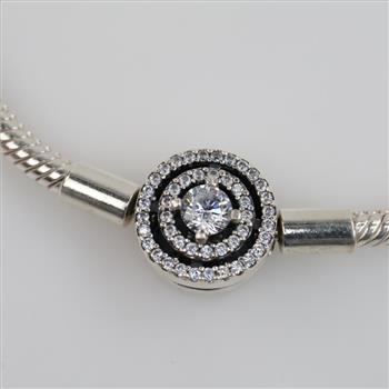 Pandora Sterling Silver Halo Snake Chain Bracelet