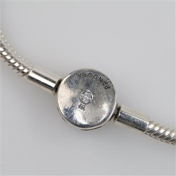 Pandora Sterling Silver Halo Snake Chain Bracelet