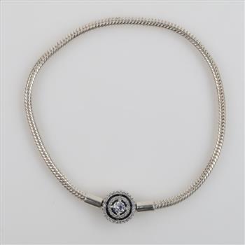 Pandora Sterling Silver Halo Snake Chain Bracelet