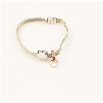 Pandora Sterling Silver Heart Charm Bracelet