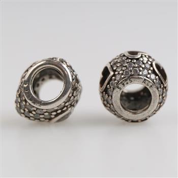 Pandora Sterling Silver Heart Charms, 2 Pieces