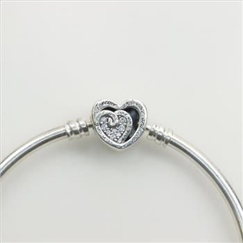 Pandora Sterling Silver Heart Clasp Bracelet