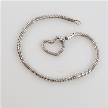 Pandora Sterling Silver Heart Closure Bracelet
