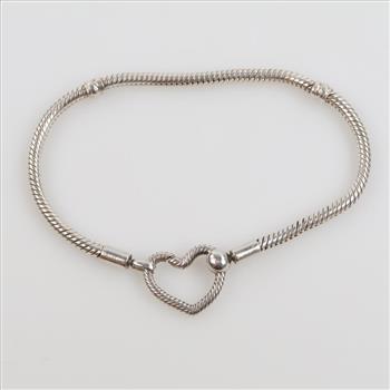 Pandora Sterling Silver Heart Closure Bracelet