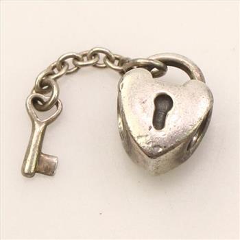 Pandora Sterling Silver Heart Lock And Key Charm