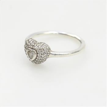Pandora Sterling Silver In My Heart Pave Ring