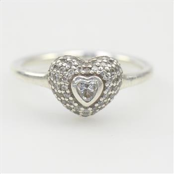 Pandora Sterling Silver In My Heart Pave Ring