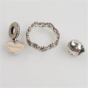 Pandora Sterling Silver Jewelry, 3 Pieces