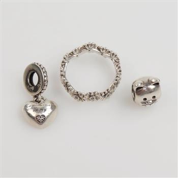 Pandora Sterling Silver Jewelry, 3 Pieces