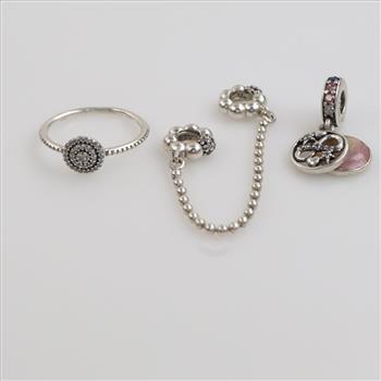 Pandora Sterling Silver Jewelry, 3 Pieces