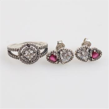 Pandora Sterling Silver Jewelry, 3 Pieces