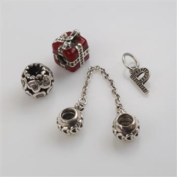 Pandora Sterling Silver Jewelry, 4 Charms