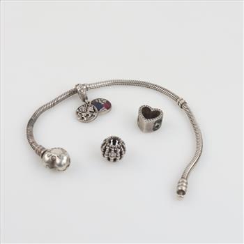 Pandora Sterling Silver Jewelry, 4 Pieces