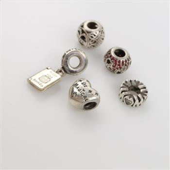 Pandora Sterling Silver Jewelry, 5 Charms