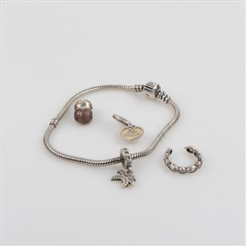 Pandora Sterling Silver Jewelry, 5 Pieces