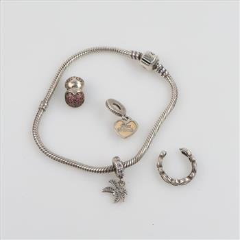 Pandora Sterling Silver Jewelry, 5 Pieces