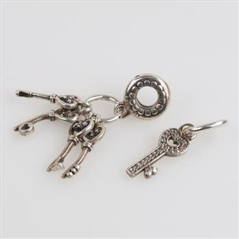 Pandora Sterling Silver Key Charms, 2 Pieces