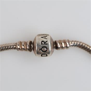 Pandora Sterling Silver Moments Barrel Clasp Snake Chain Bracelet