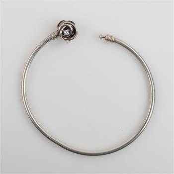 Pandora Sterling Silver Moments Encircled Clasp Bangle