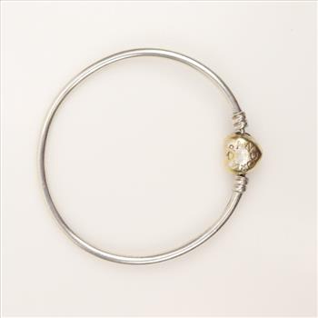 Pandora Sterling Silver Moments Heart Clasp Bangle