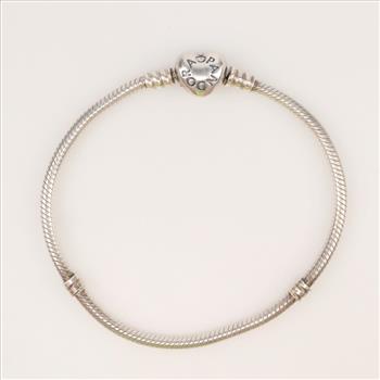 Pandora Sterling Silver Moments Heart Clasp Snake Chain Bracelet