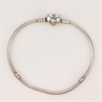 Pandora Sterling Silver Moments Heart Clasp Snake Chain Bracelet