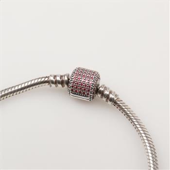 Pandora Sterling Silver Moments Sparkling Pave Clasp Bracelet