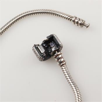 Pandora Sterling Silver Moments Sparkling Pave Clasp Bracelet