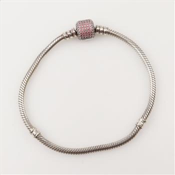 Pandora Sterling Silver Moments Sparkling Pave Clasp Bracelet