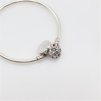 Pandora Sterling Silver Moments Sparkling Snowflake Clasp Bangle