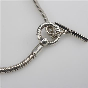 Pandora Sterling Silver Moments T- Bar Snake Chain Bracelet