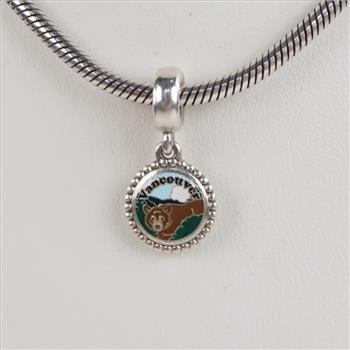 Pandora Sterling Silver Necklace With Charm, 2 Pieces