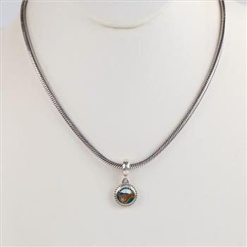 Pandora Sterling Silver Necklace With Charm, 2 Pieces