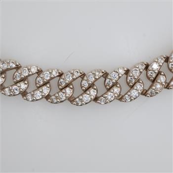 Pandora Sterling Silver Pave Cuban Chain Bracelet