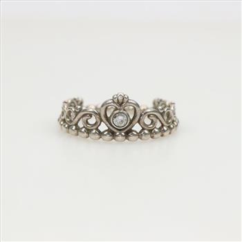 Pandora Sterling Silver Princess Tiara Crown Ring | Property Room