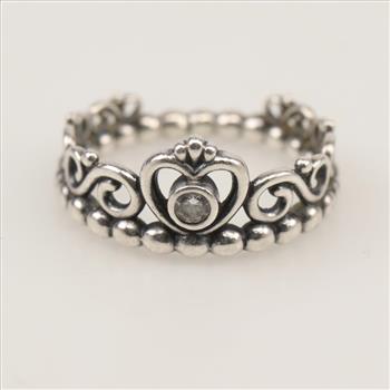 Pandora Sterling Silver Princess Tiara Crown Ring