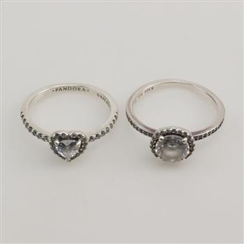 Pandora Sterling Silver Rings, 2 Pieces