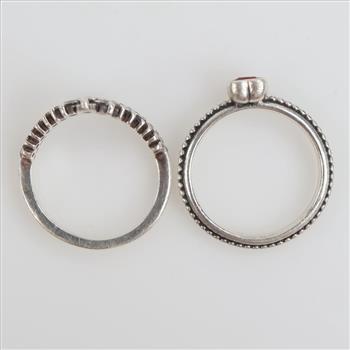 Pandora Sterling Silver Rings, 2 Pieces