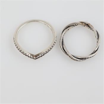 Pandora Sterling Silver Rings, 2 Pieces