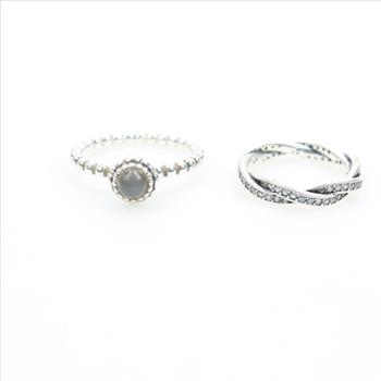 Pandora Sterling Silver Rings, 2 Pieces