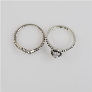 Pandora Sterling Silver Rings, 2 Pieces