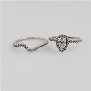 Pandora Sterling Silver Rings, 2 Pieces
