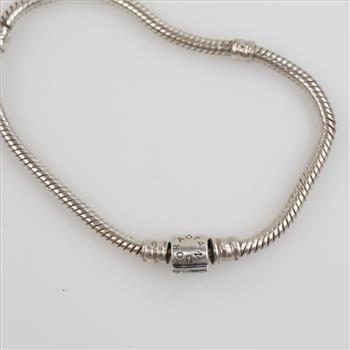 Pandora Sterling Silver Snake Chain Charm Bracelet