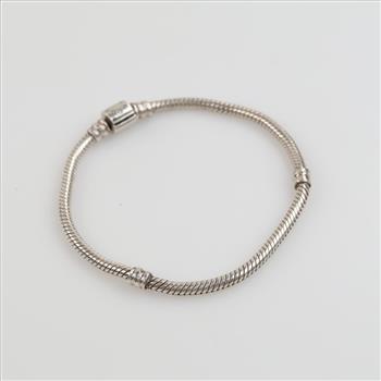 Pandora Sterling Silver Snake Chain Charm Bracelet