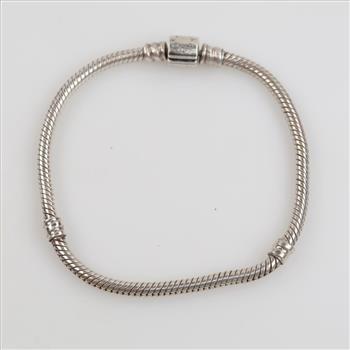 Pandora Sterling Silver Snake Chain Charm Bracelet