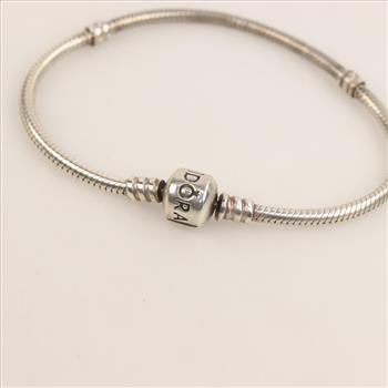 Pandora Sterling Silver Snake Chain Charm Bracelet
